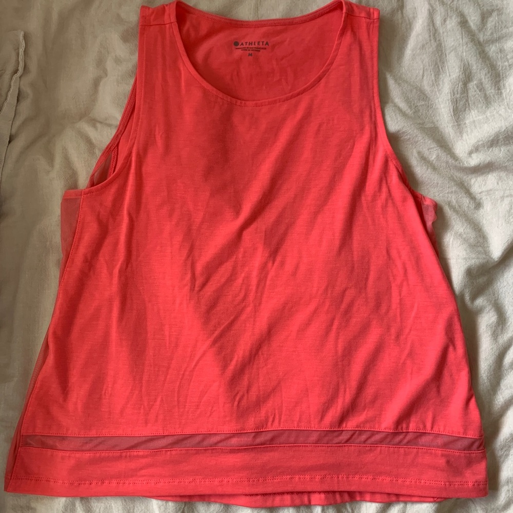 Athleta Pink Mesh Panel Tank M